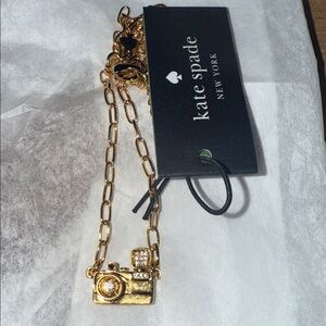 Kate Spade Gold Camera Charm Necklace NWT